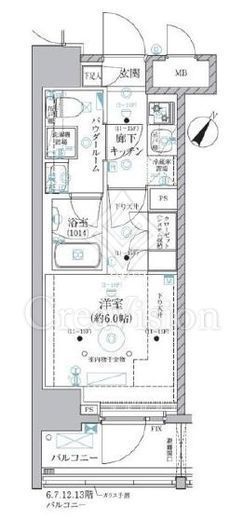 ベルグレード川崎AZ　805号室　間取り