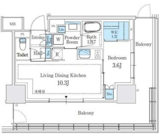 パークタワー向ヶ丘遊園　2211号室　間取り