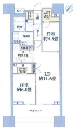 パークタワー向ヶ丘遊園　1209号室　間取り