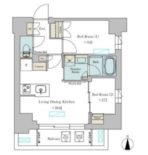ブリリアイスト武蔵小杉　603号室　間取り