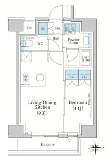 スタイリオ新丸子NORTH　203号室　間取り