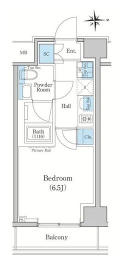 スタイリオ新丸子NORTH　602号室　間取り