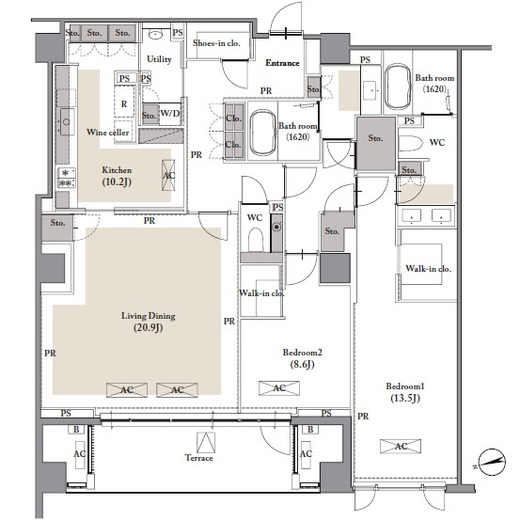 六本木プラシッド (ROPPONGI PLACID)　103号室　間取り