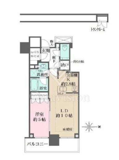 ザ・パークハウス　晴海タワーズ　クロノレジデンス　1815号室　間取り