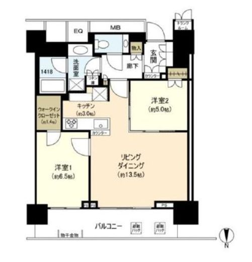ザ・パークハウス　晴海タワーズ　クロノレジデンス　318号室　間取り