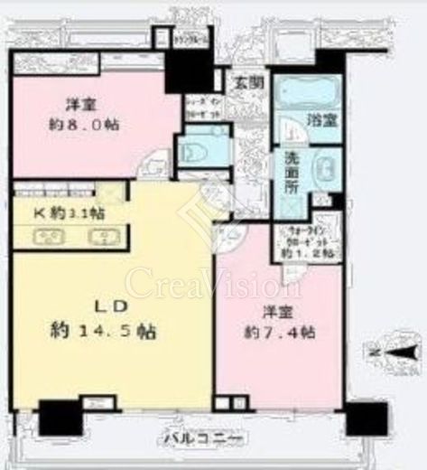 ザ・パークハウス晴海タワーズ クロノレジデンス　3803号室　間取り