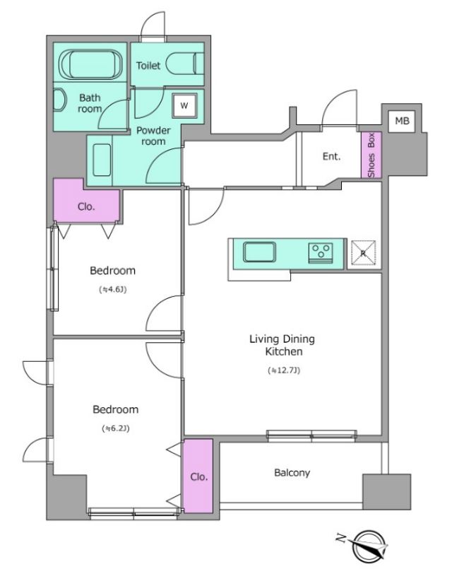 ラクラス日本橋久松町　401号室　間取り