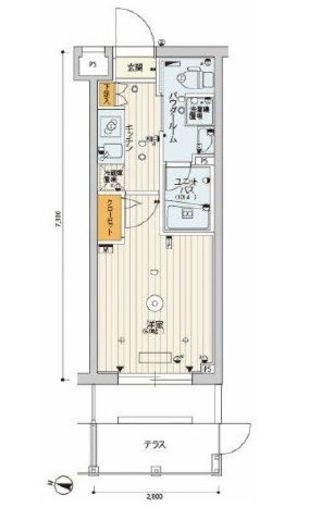 スカイコート渋谷北参道　103号室　間取り