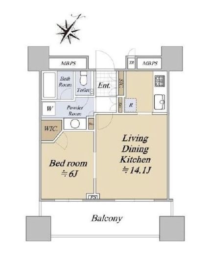 パークコート千代田富士見ザ タワー　13F5号室　間取り