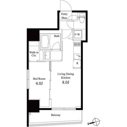 ミュプレ恵比寿　1202号室　間取り