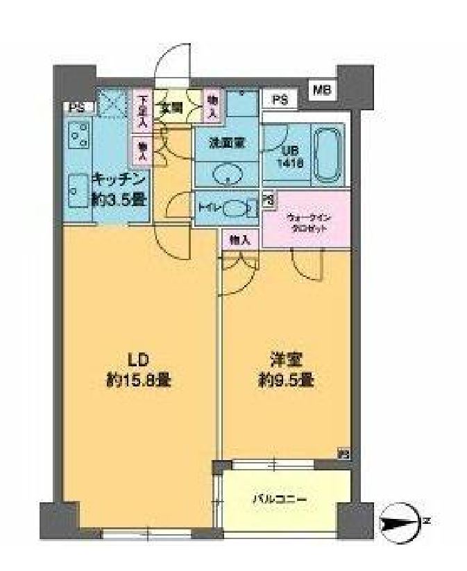 カスタリア高輪　807号室　間取り