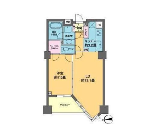 カスタリア高輪　318号室　間取り