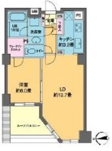 カスタリア高輪　816号室　間取り