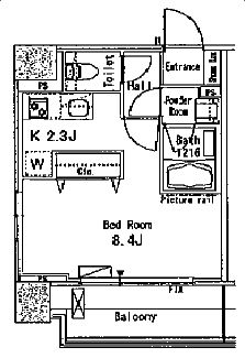 パークフラッツ芝浦　409号室　間取り