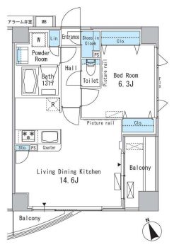 パークフラッツ芝浦　904号室　間取り