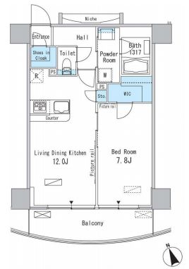 パークフラッツ芝浦　905号室　間取り