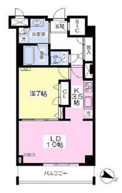 オスピタリテ神楽坂　202号室　間取り