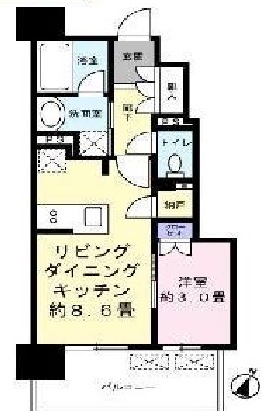 グローリオ田町　402号室　間取り