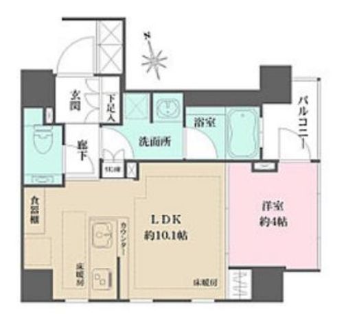 ザ・パークハウスアーバンス高輪　801号室　間取り