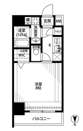 プレール・ドゥーク秋葉原3　1102号室　間取り