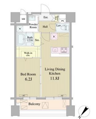 リヴィェ日本橋　802号室　間取り