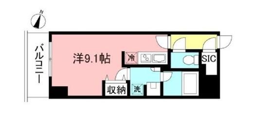 プライムメゾン初台　1403号室　間取り