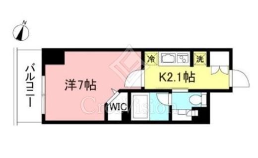 プライムメゾン初台　9F1号室　間取り