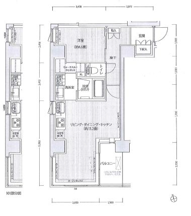 RODIA日本橋茅場町　801号室　間取り