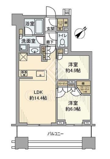 ウエリス茅場町　1002号室　間取り