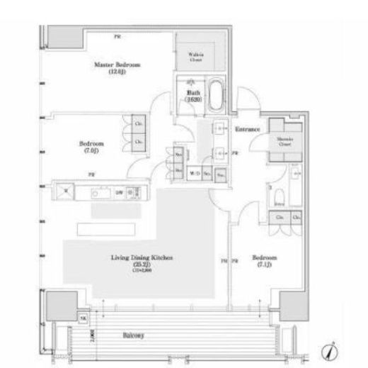 東京ガーデンテラス紀尾井町 住宅棟　7F1号室　間取り