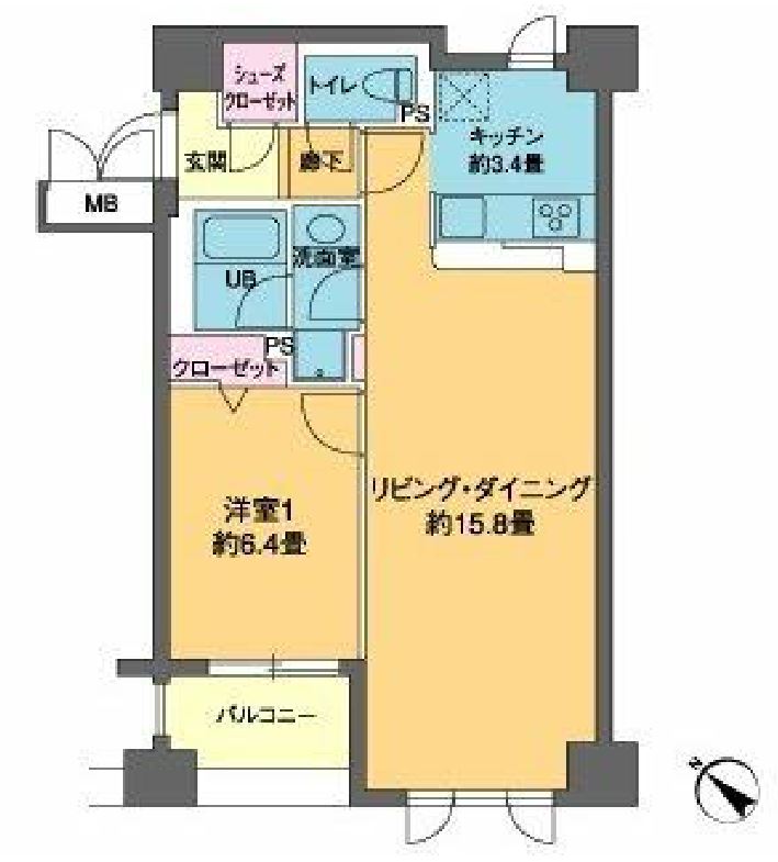 カスタリア茅場町　202号室　間取り