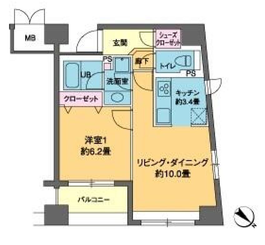 カスタリア茅場町　708号室　間取り