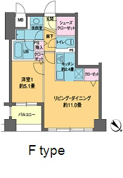 カスタリア茅場町　1006号室　間取り