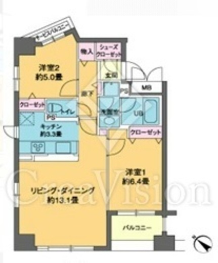 カスタリア茅場町　801号室　間取り