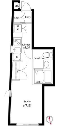 ラ・ペルラ千駄ヶ谷　302号室　間取り