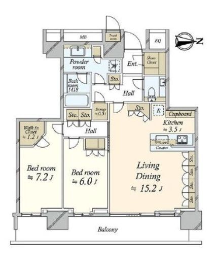ザ・パークハウス晴海タワーズ ティアロレジデンス　3613号室　間取り