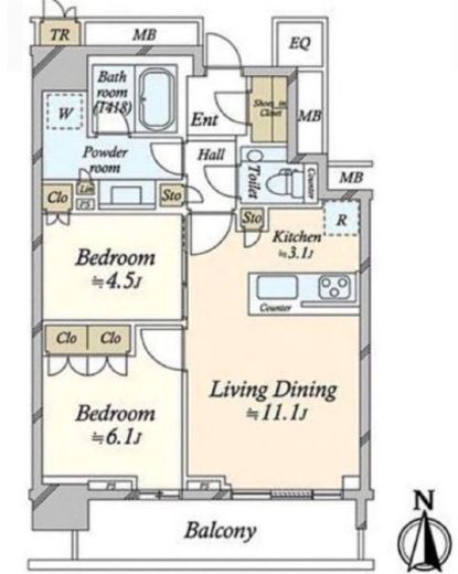 ザ・パークハウス晴海タワーズ ティアロレジデンス　36F4号室　間取り