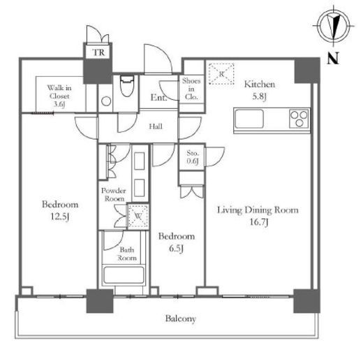 ザ・パークハウス晴海タワーズ ティアロレジデンス　4813号室　間取り