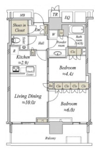 ザ・パークハウス晴海タワーズ ティアロレジデンス　2318号室　間取り