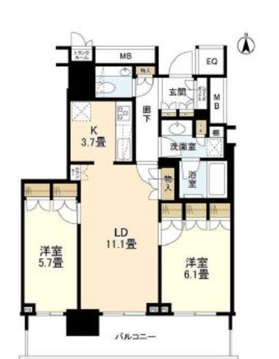 ザ・パークハウス晴海タワーズ ティアロレジデンス　510号室　間取り