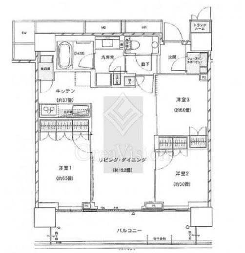 ザ・パークハウス晴海タワーズ ティアロレジデンス　3318号室　間取り