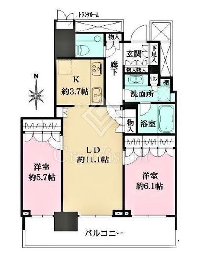 ザ・パークハウス晴海タワーズ　ティアロレジデンス　710号室　間取り