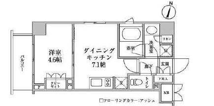 レジディア神楽坂Ⅱ　204号室　間取り