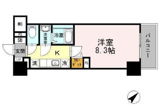 JP noie 早稲田 (ジェーピーノイエ早稲田)　304号室　間取り