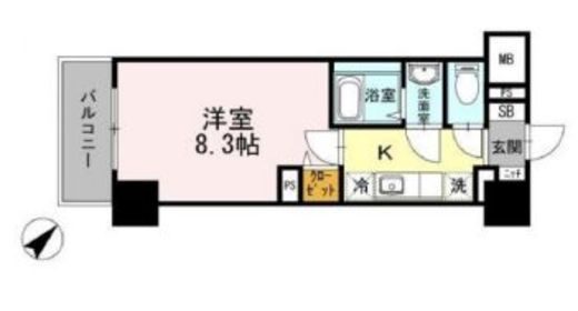 JP noie 早稲田 (ジェーピーノイエ早稲田)　309号室　間取り