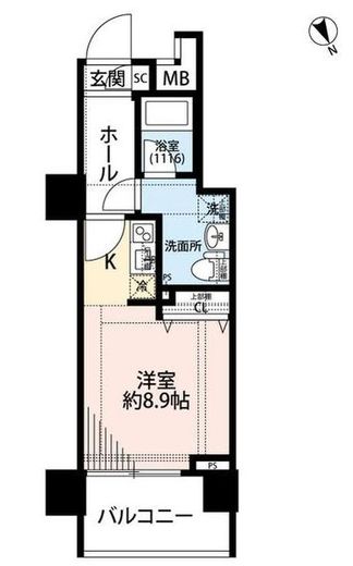 プレール・ドゥーク東新宿3　1005号室　間取り