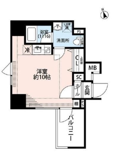 プレール・ドゥーク東新宿3　506号室　間取り