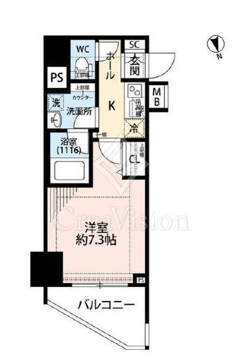 プレール・ドゥーク東新宿3　701号室　間取り