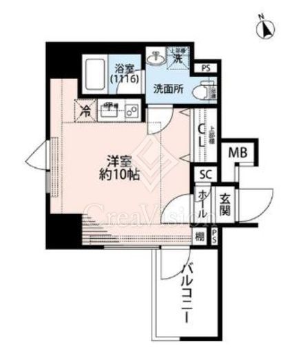 プレール・ドゥーク東新宿3　806号室　間取り