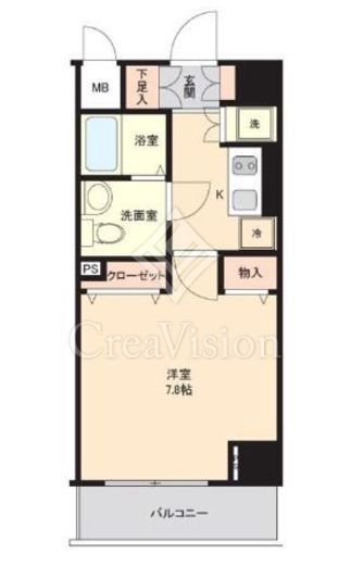 ハーモニーレジデンス月島#002　402号室　間取り